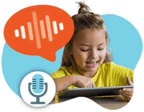 Student listening to audio recording